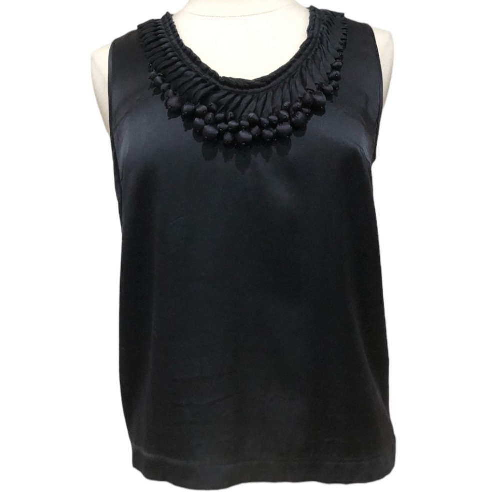 Valentino Roma medium silk camisole ITALY 42  AUTHENTIC embellished neckline